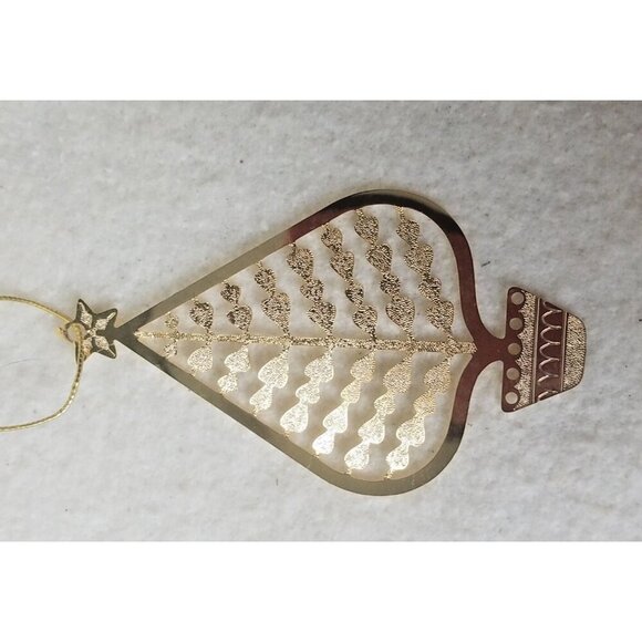 Ornament 1993 Hallmark tree brass Christmas‎ holiday delicate - Picture 3 of 8